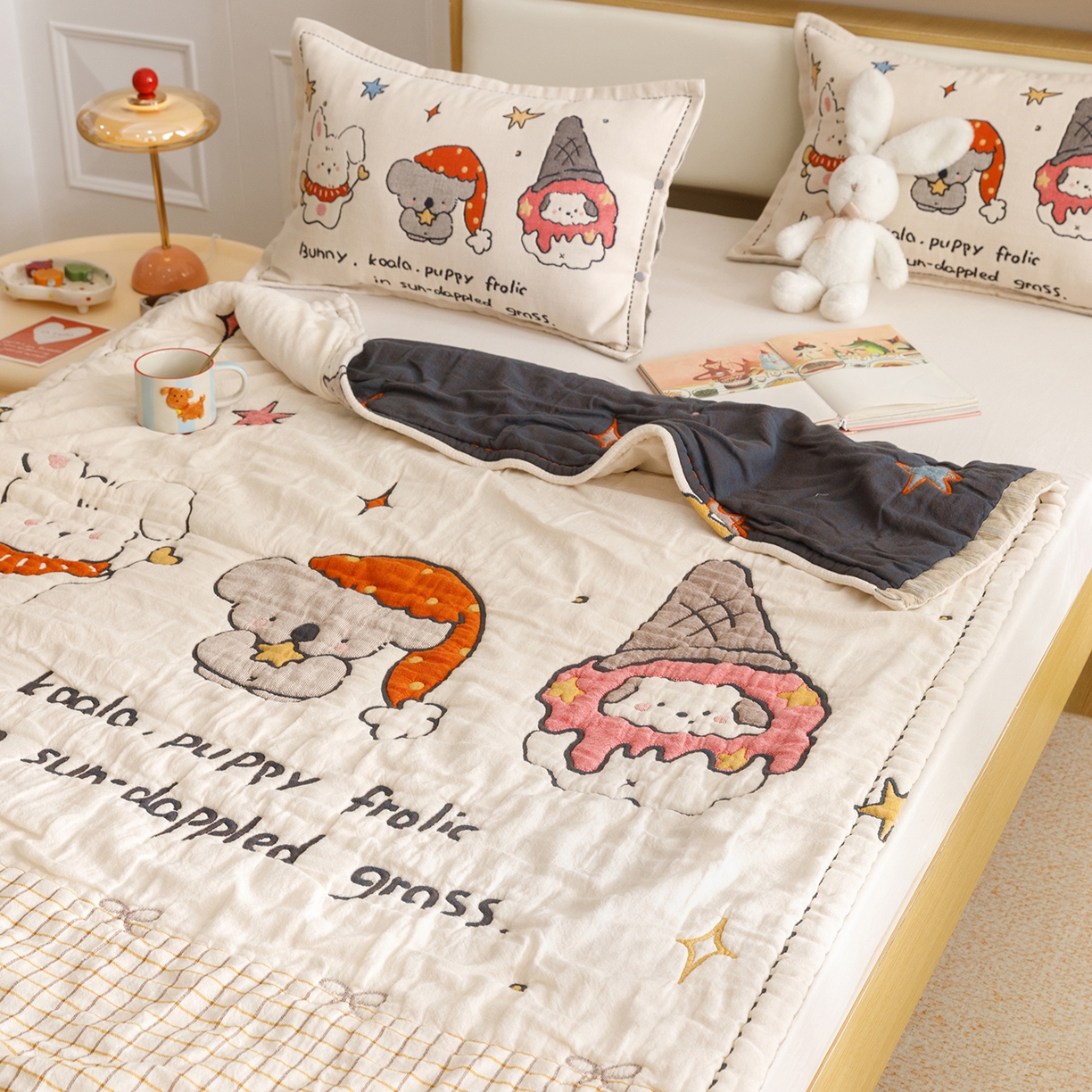 91家纺网 家纺一手货源 找家纺 悦然毛巾被 2026新款全棉纱布儿童泡泡被夏被盖毯  星梦玩伴