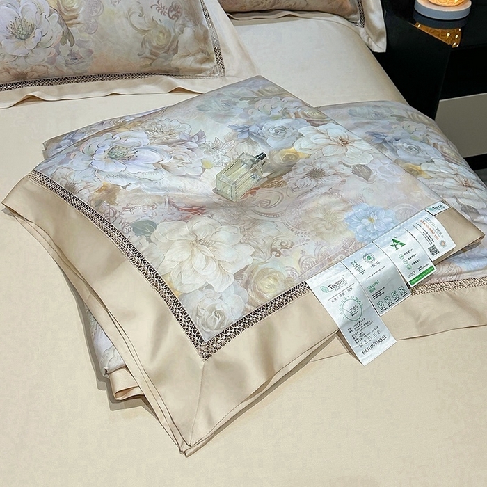 欧夏家纺 2026新款兰精天丝数码印花镂空夏被空调被夏凉被薄被子可机洗 流金溢彩