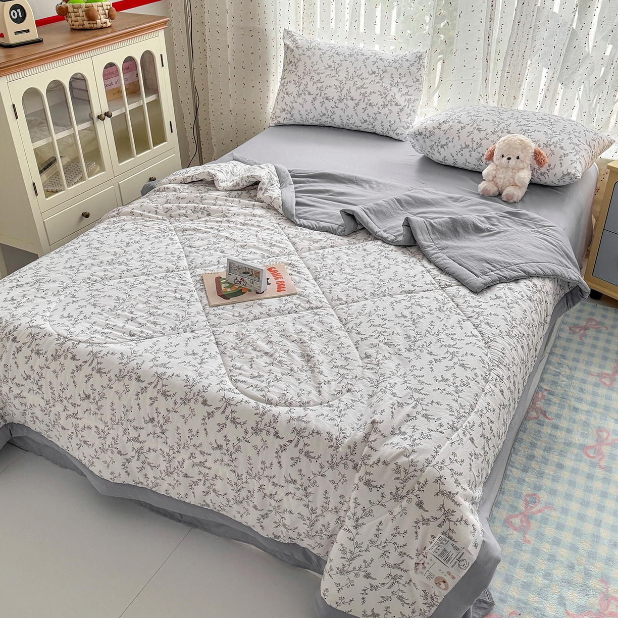 91家纺网 家纺一手货源 找家纺 尊妙被业 2026新款水洗棉棉花夏被100%新疆棉花填充包检测 晚风恋月