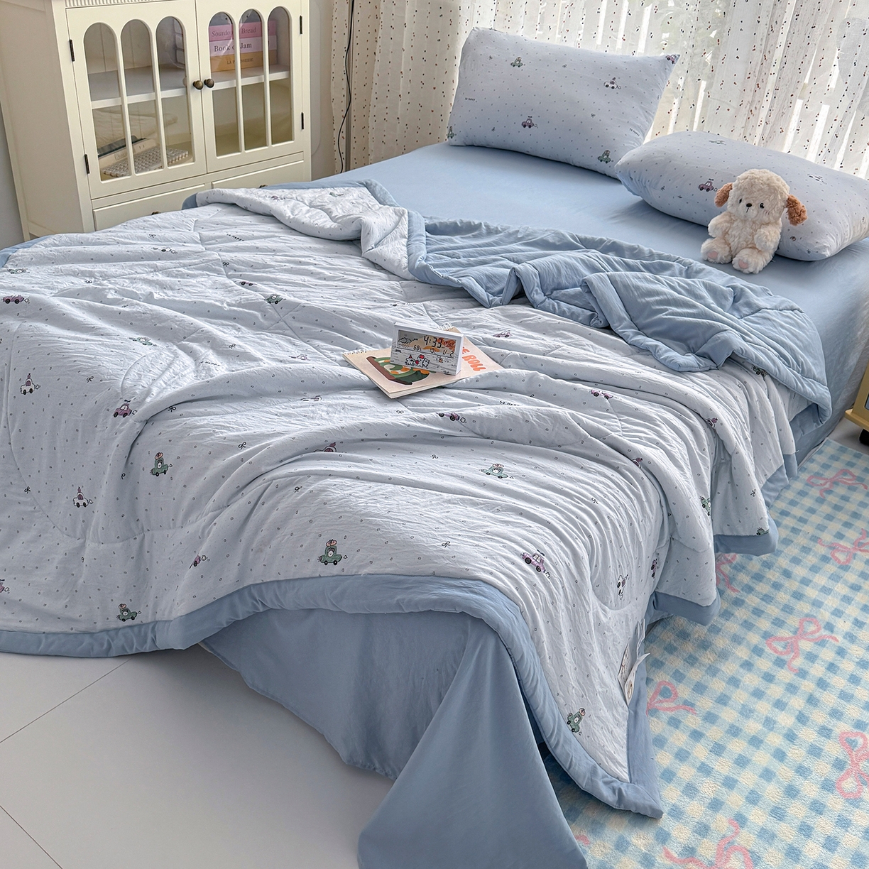 91家纺网 家纺一手货源 找家纺 尊妙被业 2026新款水洗棉棉花夏被100%新疆棉花填充包检测 旅途