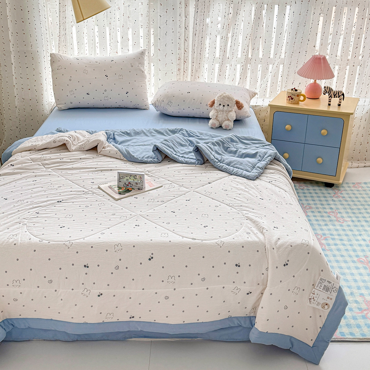 91家纺网 家纺一手货源 找家纺 尊妙被业 2026新款水洗棉棉花夏被100%新疆棉花填充包检测 舒芙蕾