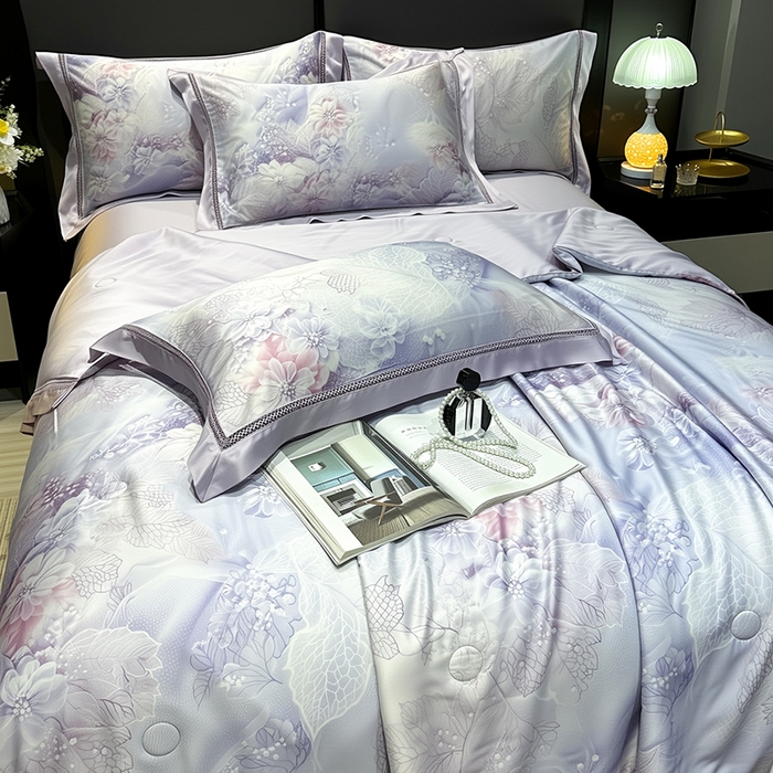 91家纺网 家纺一手货源 找家纺 欧夏家纺 2026新款兰精天丝数码印花镂空夏被空调被夏凉被薄被子可机洗 寐瑶