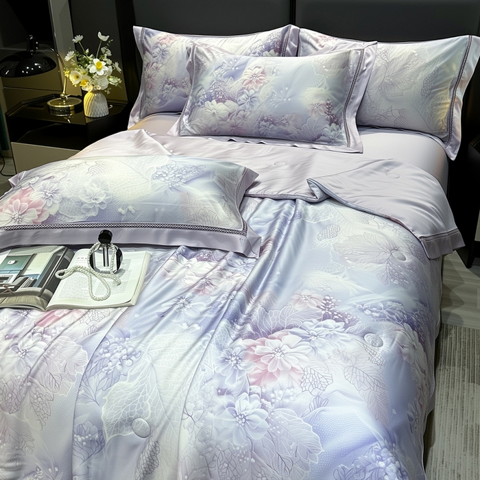 91家纺网 家纺一手货源 找家纺 欧夏家纺 2026新款兰精天丝数码印花镂空夏被空调被夏凉被薄被子可机洗 寐瑶