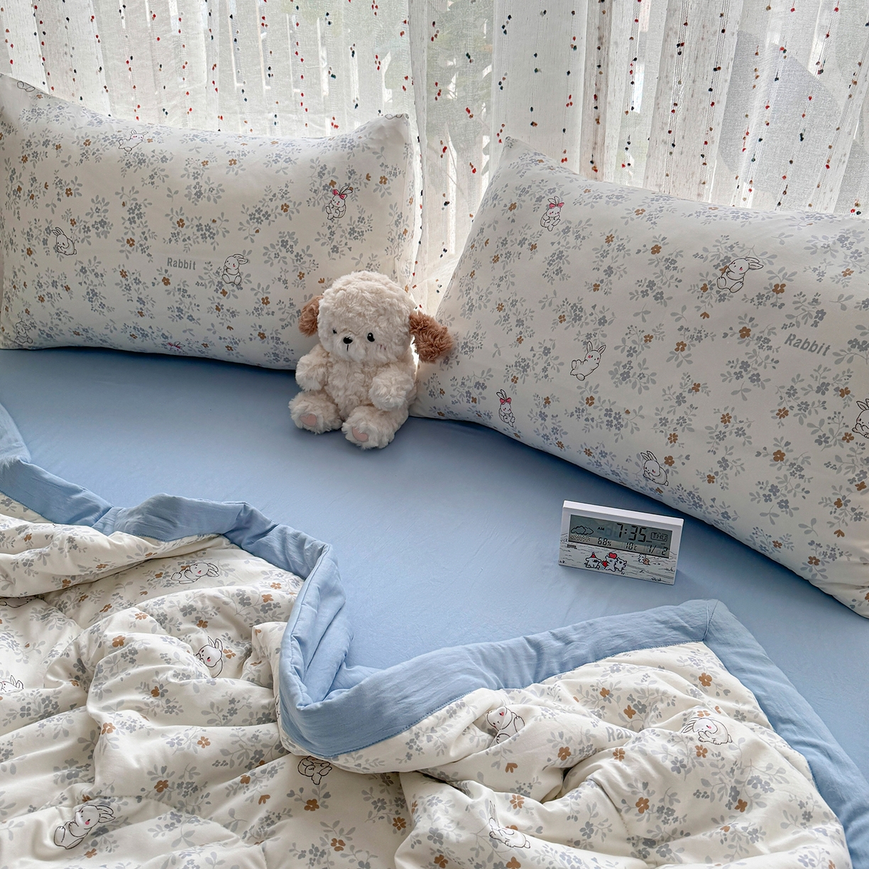 91家纺网 家纺一手货源 找家纺 尊妙被业 2026新款水洗棉棉花夏被100%新疆棉花填充包检测 繁花兔兔