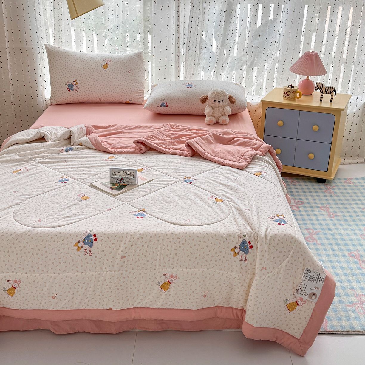 91家纺网 家纺一手货源 找家纺 尊妙被业 2026新款水洗棉棉花夏被100%新疆棉花填充包检测 甜心派派