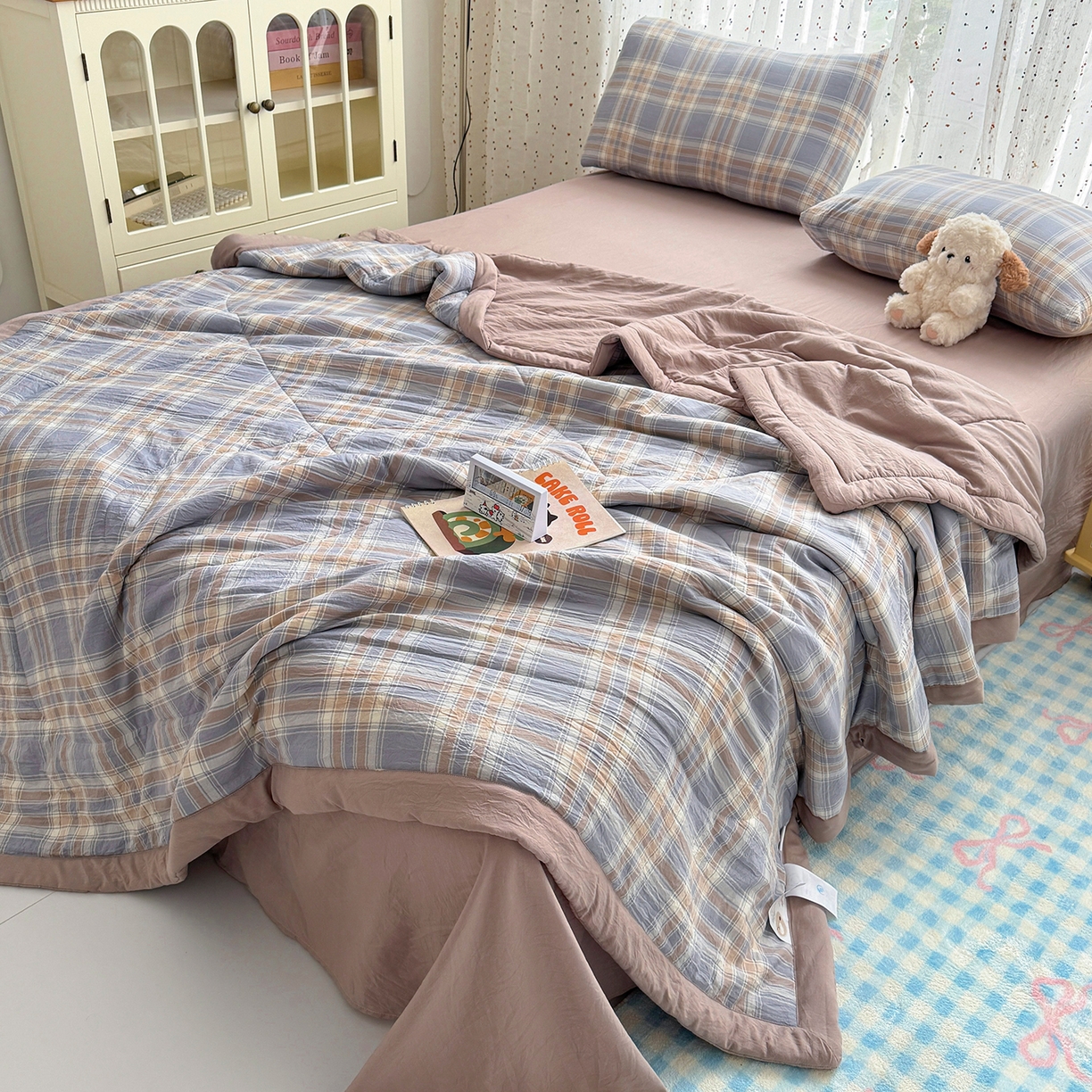 91家纺网 家纺一手货源 找家纺 尊妙被业 2026新款水洗棉棉花夏被100%新疆棉花填充包检测 水洗格