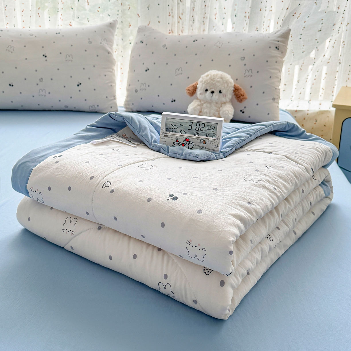 91家纺网 家纺一手货源 找家纺 尊妙被业 2026新款水洗棉棉花夏被100%新疆棉花填充包检测 舒芙蕾