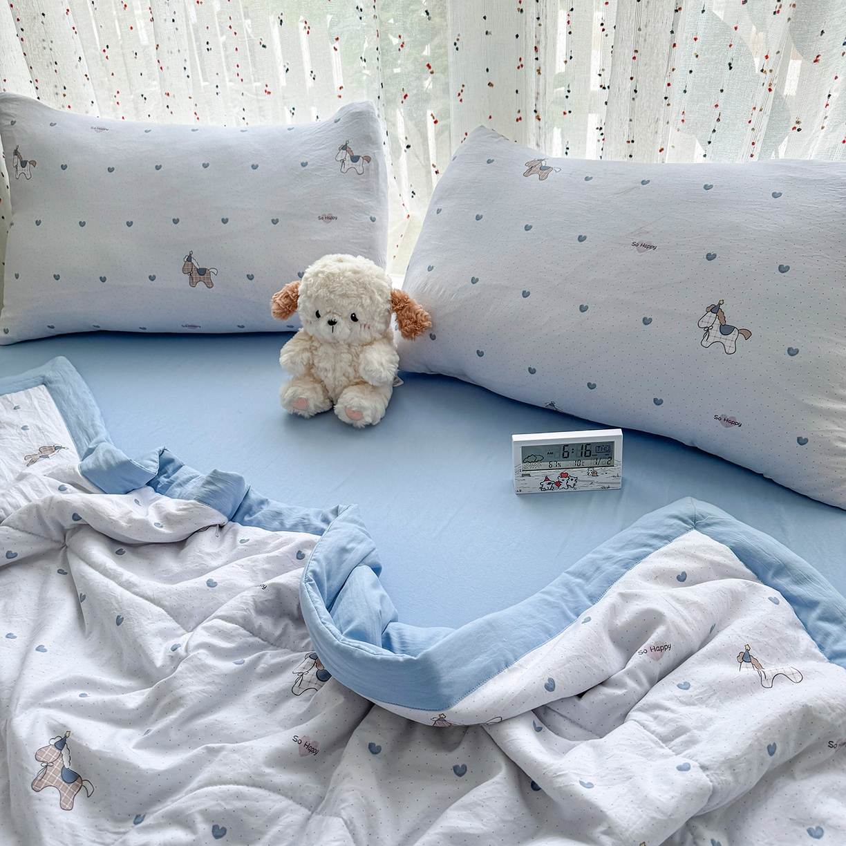 91家纺网 家纺一手货源 找家纺 尊妙被业 2026新款水洗棉棉花夏被100%新疆棉花填充包检测 爱心木马