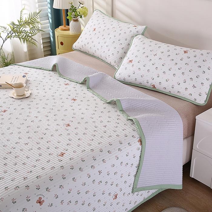 91家纺网 家纺一手货源 找家纺 欧朵家纺 2026新款云朵棉夹棉单床盖床盖单件 蝴蝶结