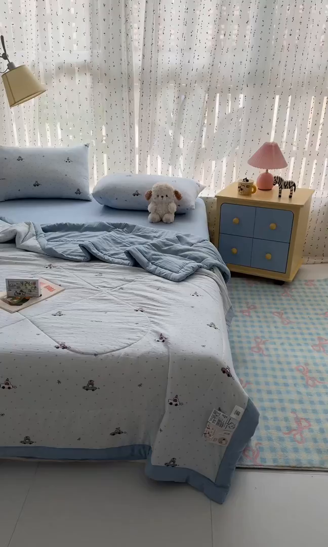 91家纺网 家纺一手货源 找家纺 尊妙被业 2026新款水洗棉棉花夏被100%新疆棉花填充包检测 旅途