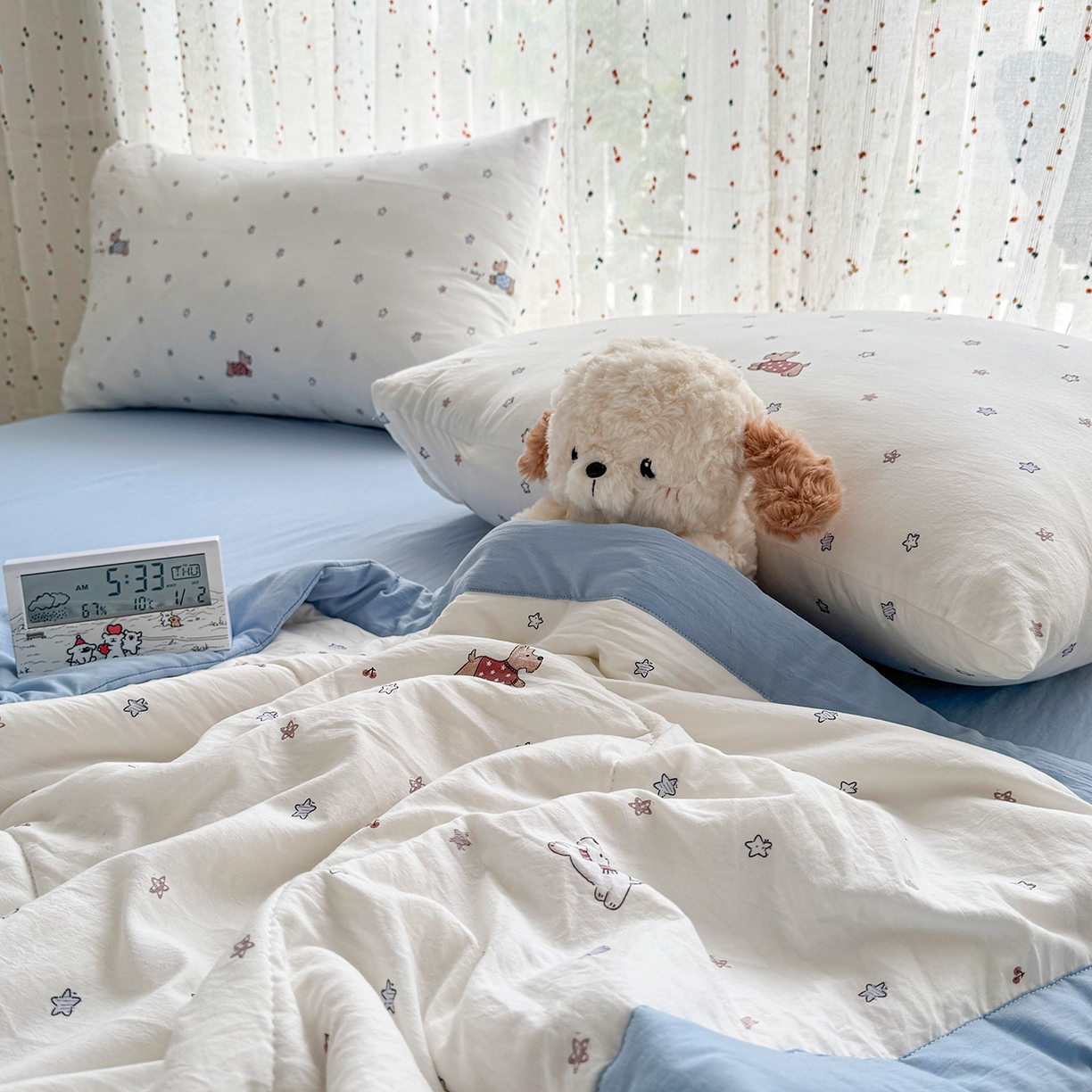 91家纺网 家纺一手货源 找家纺 尊妙被业 2026新款水洗棉棉花夏被100%新疆棉花填充包检测 小狗日记