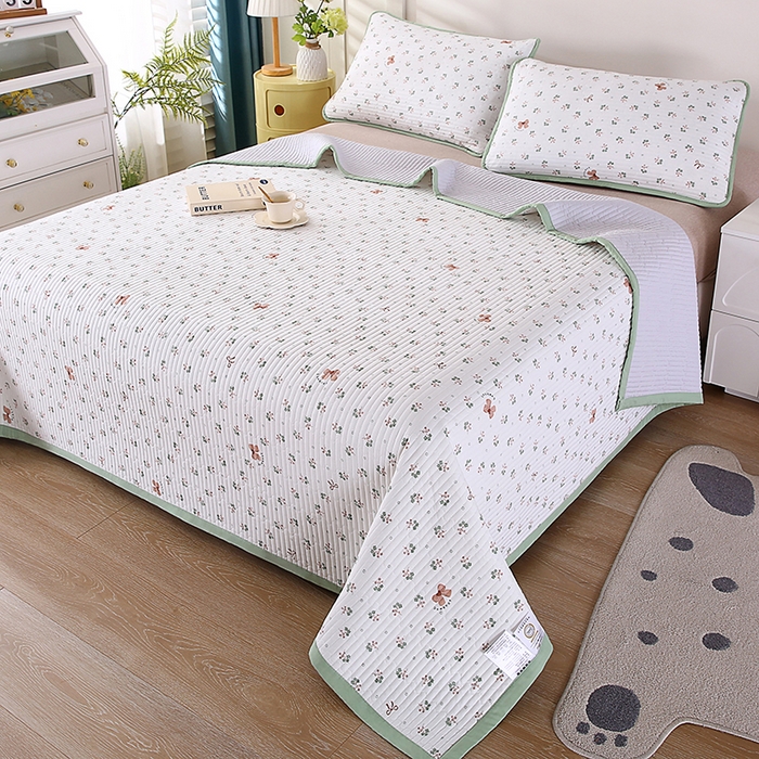 91家纺网 家纺一手货源 找家纺 欧朵家纺 2026新款云朵棉夹棉单床盖床盖单件 蝴蝶结