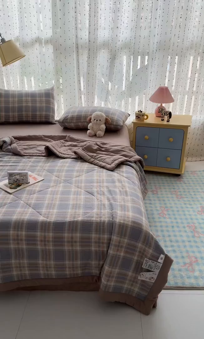 91家纺网 家纺一手货源 找家纺 尊妙被业 2026新款水洗棉棉花夏被100%新疆棉花填充包检测 水洗格