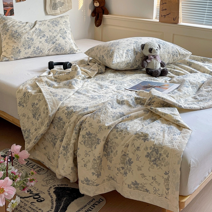 91家纺网 家纺一手货源 找家纺 （总）耀悦家纺 2026新款纯棉a类棉纱夏被60支大豆纤维夏凉被双层纱