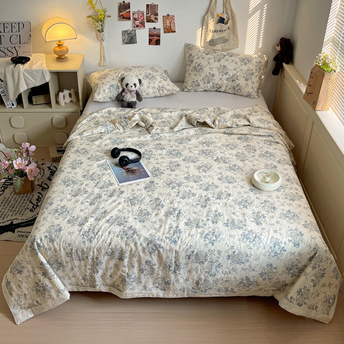 91家纺网 家纺一手货源 找家纺 （总）耀悦家纺 2026新款纯棉a类棉纱夏被60支大豆纤维夏凉被双层纱