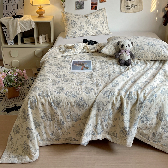 91家纺网 家纺一手货源 找家纺 （总）耀悦家纺 2026新款纯棉a类棉纱夏被60支大豆纤维夏凉被双层纱