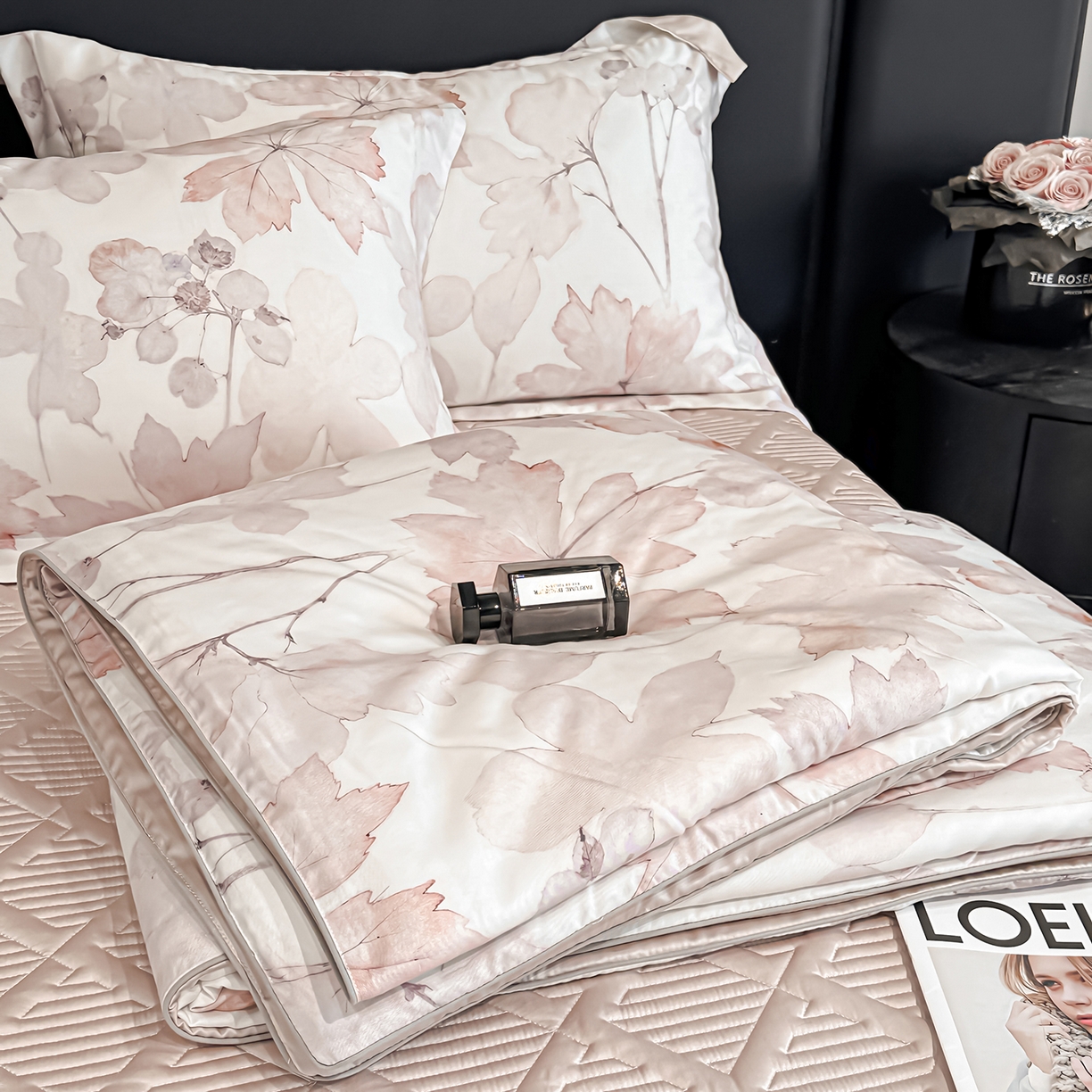 吾诺家居 2026春夏新款数码印花莱赛尔天丝夏被夏凉被空调被-天印系列 相思叶