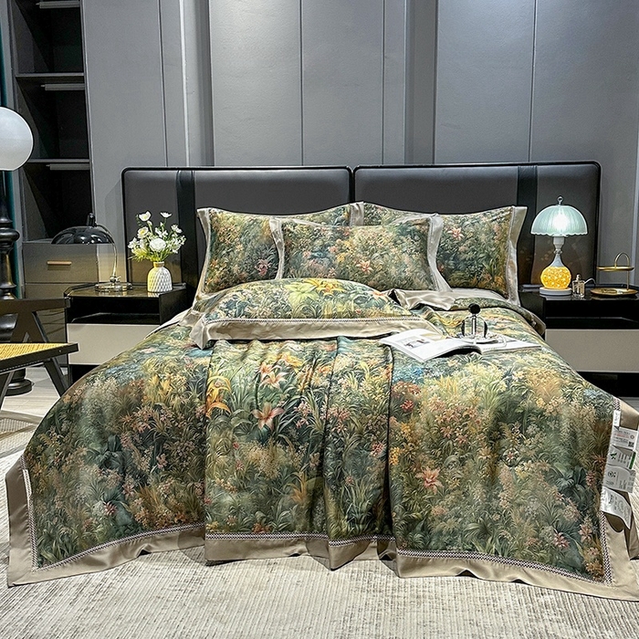 91家纺网 家纺一手货源 找家纺 欧夏家纺 2026新款兰精天丝数码印花镂空夏被空调被夏凉被薄被子可机洗 慕斯