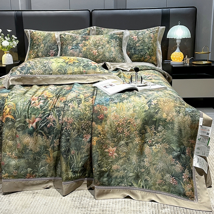 91家纺网 家纺一手货源 找家纺 欧夏家纺 2026新款兰精天丝数码印花镂空夏被空调被夏凉被薄被子可机洗 慕斯