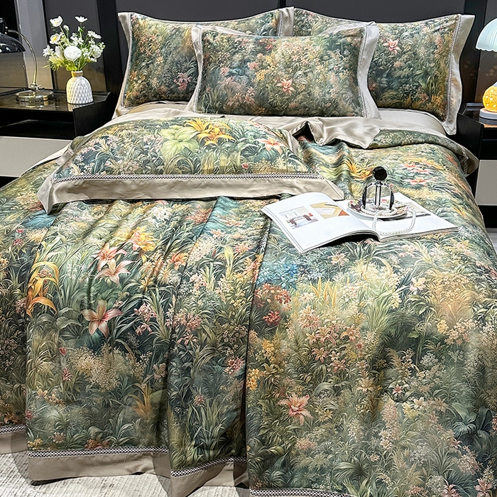 91家纺网 家纺一手货源 找家纺 欧夏家纺 2026新款兰精天丝数码印花镂空夏被空调被夏凉被薄被子可机洗 慕斯