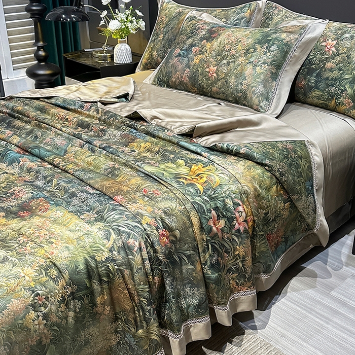 91家纺网 家纺一手货源 找家纺 欧夏家纺 2026新款兰精天丝数码印花镂空夏被空调被夏凉被薄被子可机洗 慕斯