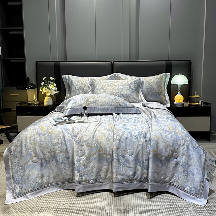 91家纺网 家纺一手货源 找家纺 欧夏家纺 2026新款兰精天丝数码印花镂空夏被空调被夏凉被薄被子可机洗 提篮桥