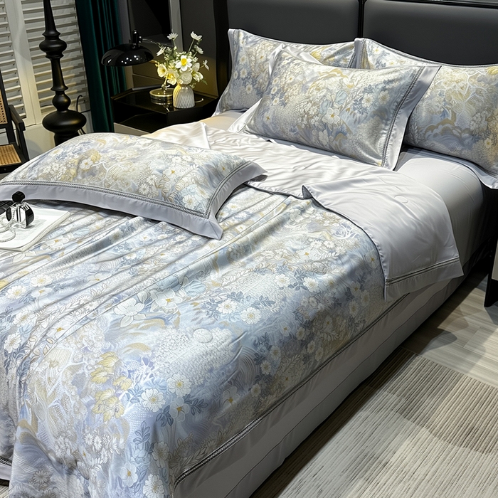 91家纺网 家纺一手货源 找家纺 欧夏家纺 2026新款兰精天丝数码印花镂空夏被空调被夏凉被薄被子可机洗 提篮桥