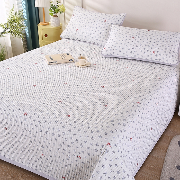 91家纺网 家纺一手货源 找家纺 欧朵家纺 2026新款云朵棉夹棉单床盖床盖单件 蘑菇花