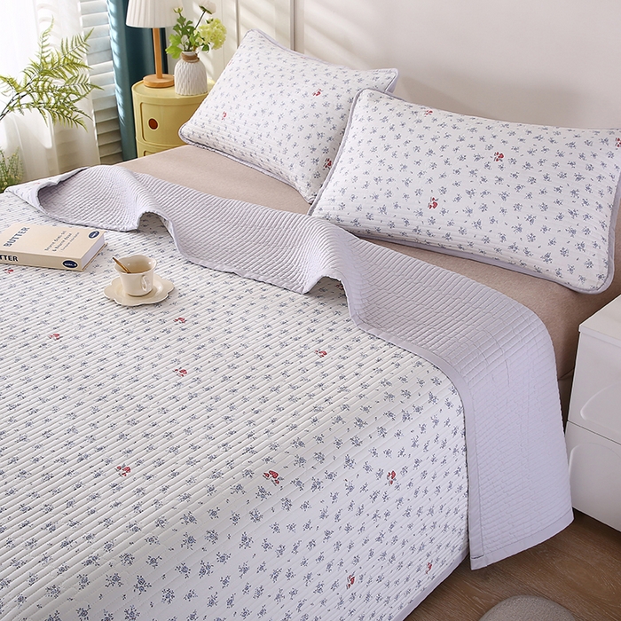 91家纺网 家纺一手货源 找家纺 欧朵家纺 2026新款云朵棉夹棉单床盖床盖单件 蘑菇花