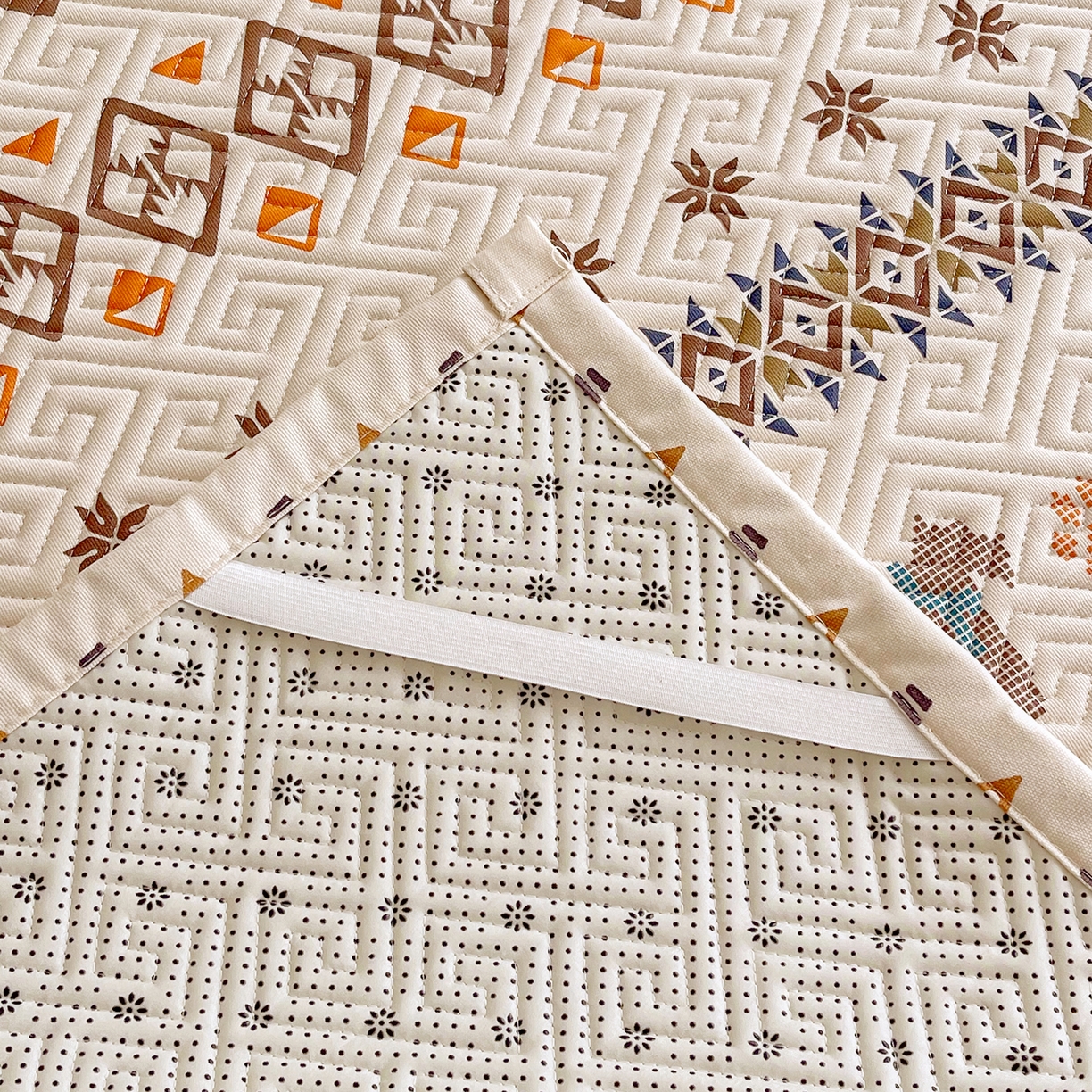 91家纺网 家纺一手货源 找家纺 金鑫汇家纺 2026春夏新款成人床新花型老粗布夹棉床盖软凉席席子可以机洗 安夏-咖