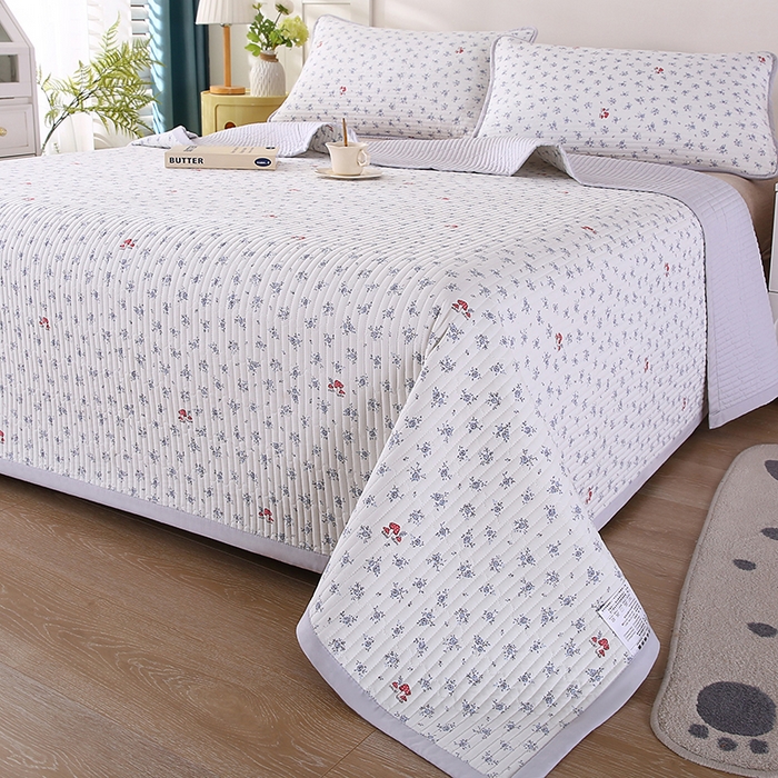 91家纺网 家纺一手货源 找家纺 欧朵家纺 2026新款云朵棉夹棉单床盖床盖单件 蘑菇花