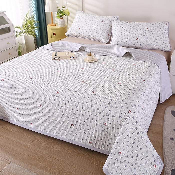 91家纺网 家纺一手货源 找家纺 欧朵家纺 2026新款云朵棉夹棉单床盖床盖单件 蘑菇花