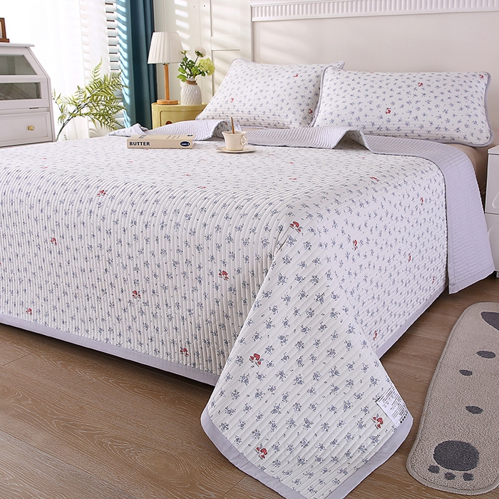 91家纺网 家纺一手货源 找家纺 欧朵家纺 2026新款云朵棉夹棉单床盖床盖单件 蘑菇花