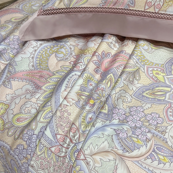 91家纺网 家纺一手货源 找家纺 欧夏家纺 2026新款兰精天丝数码印花镂空夏被空调被夏凉被薄被子可机洗 西西里-紫粉