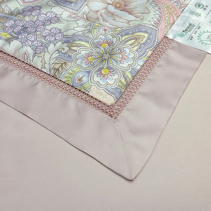 91家纺网 家纺一手货源 找家纺 欧夏家纺 2026新款兰精天丝数码印花镂空夏被空调被夏凉被薄被子可机洗 西西里-紫粉