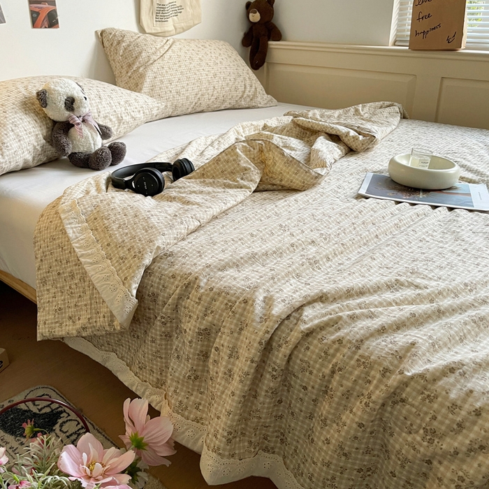 91家纺网 家纺一手货源 找家纺 耀悦家纺 2026新款纯棉a类棉纱夏被60支大豆纤维夏凉被双层纱 风雅