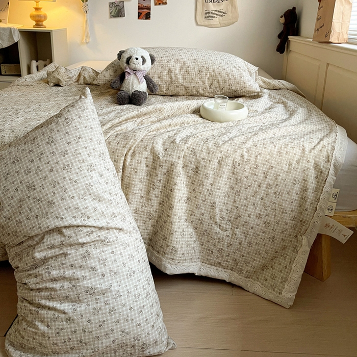 91家纺网 家纺一手货源 找家纺 耀悦家纺 2026新款纯棉a类棉纱夏被60支大豆纤维夏凉被双层纱 风雅