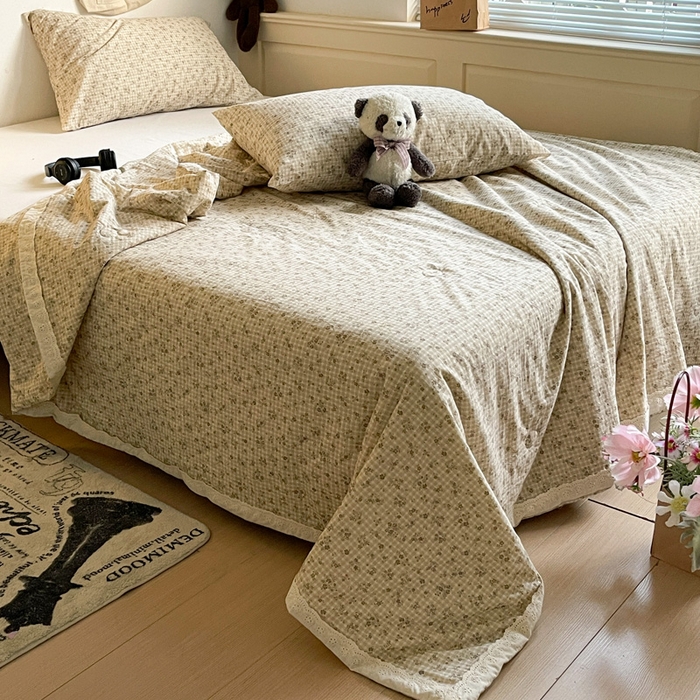 91家纺网 家纺一手货源 找家纺 耀悦家纺 2026新款纯棉a类棉纱夏被60支大豆纤维夏凉被双层纱 风雅