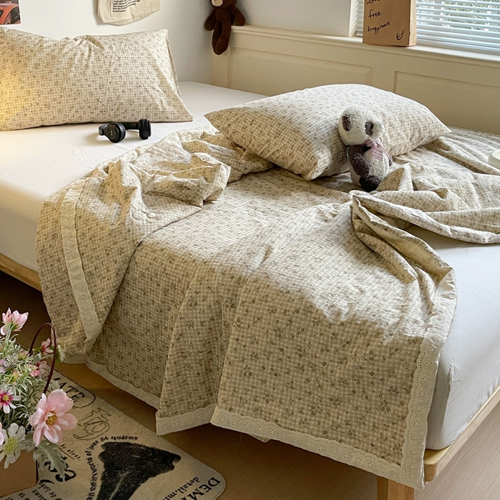 91家纺网 家纺一手货源 找家纺 耀悦家纺 2026新款纯棉a类棉纱夏被60支大豆纤维夏凉被双层纱 风雅