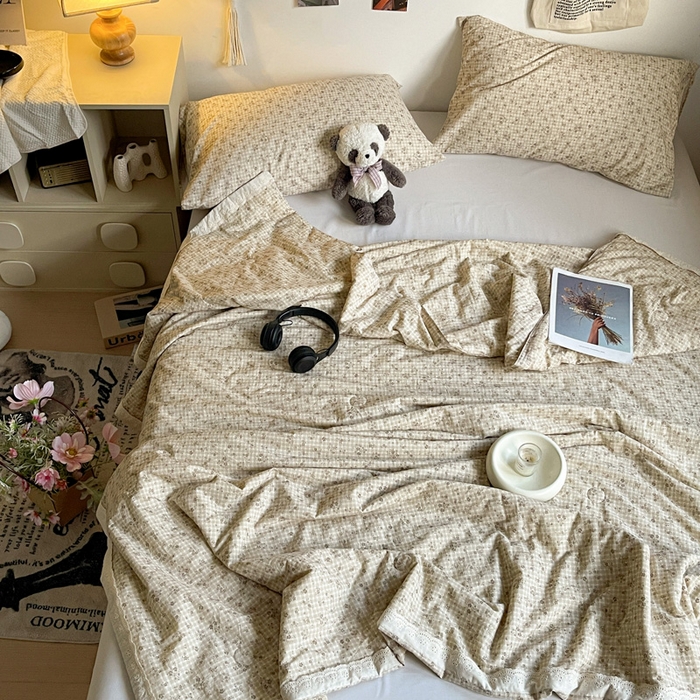 91家纺网 家纺一手货源 找家纺 耀悦家纺 2026新款纯棉a类棉纱夏被60支大豆纤维夏凉被双层纱 风雅