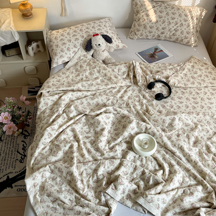 91家纺网 家纺一手货源 找家纺 耀悦家纺 2026新款纯棉a类棉纱夏被60支大豆纤维夏凉被双层纱 眷恋