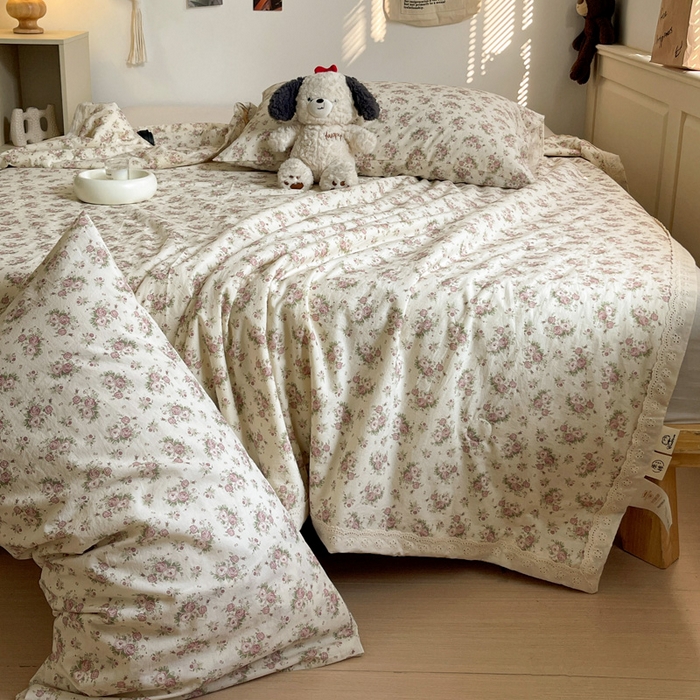 91家纺网 家纺一手货源 找家纺 耀悦家纺 2026新款纯棉a类棉纱夏被60支大豆纤维夏凉被双层纱 眷恋