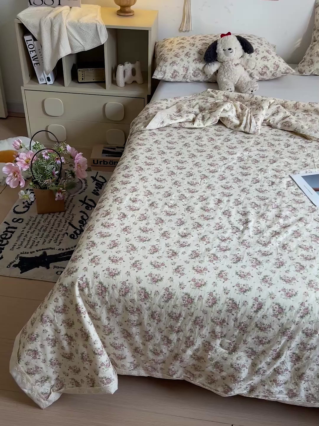 91家纺网 家纺一手货源 找家纺 耀悦家纺 2026新款纯棉a类棉纱夏被60支大豆纤维夏凉被双层纱 眷恋