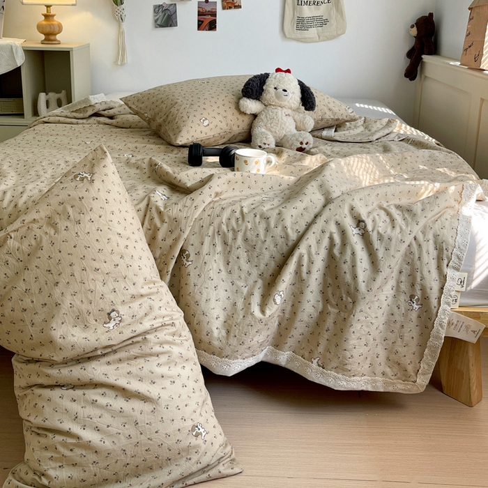 91家纺网 家纺一手货源 找家纺 耀悦家纺 2026新款纯棉a类棉纱夏被60支大豆纤维夏凉被双层纱 流年