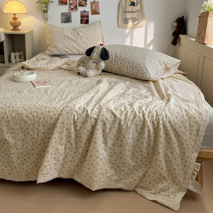 91家纺网 家纺一手货源 找家纺 耀悦家纺 2026新款纯棉a类棉纱夏被60支大豆纤维夏凉被双层纱 六月