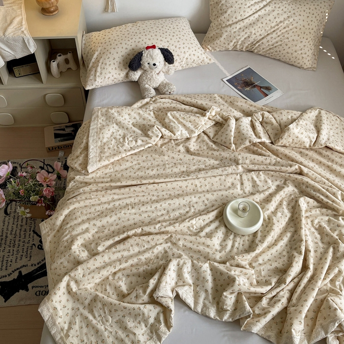 91家纺网 家纺一手货源 找家纺 耀悦家纺 2026新款纯棉a类棉纱夏被60支大豆纤维夏凉被双层纱 六月