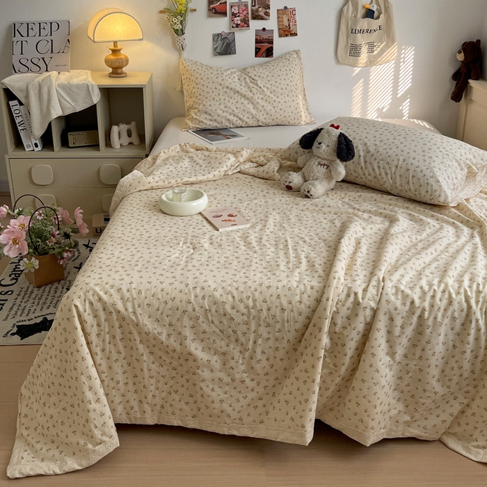 91家纺网 家纺一手货源 找家纺 耀悦家纺 2026新款纯棉a类棉纱夏被60支大豆纤维夏凉被双层纱 六月