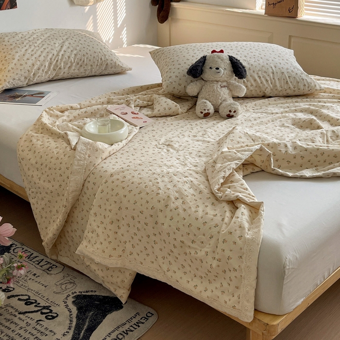 91家纺网 家纺一手货源 找家纺 耀悦家纺 2026新款纯棉a类棉纱夏被60支大豆纤维夏凉被双层纱 六月