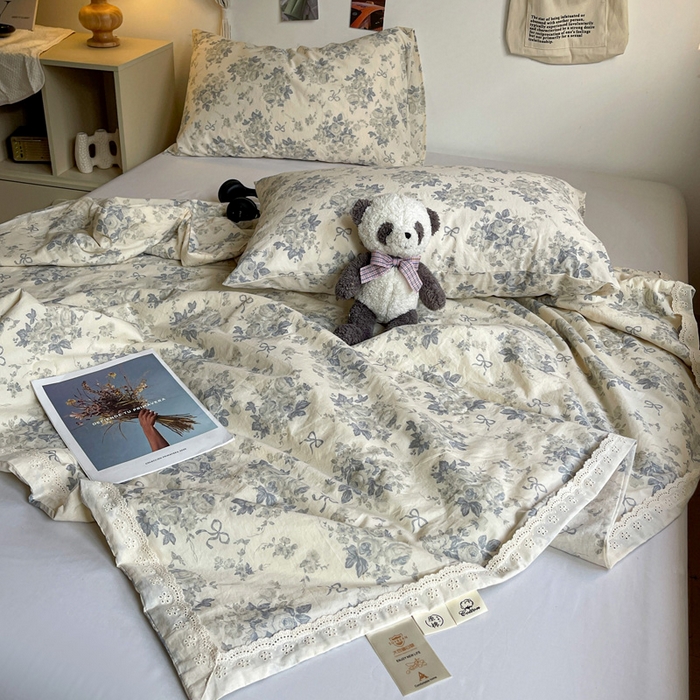 91家纺网 家纺一手货源 找家纺 耀悦家纺 2026新款纯棉a类棉纱夏被60支大豆纤维夏凉被双层纱 青怜