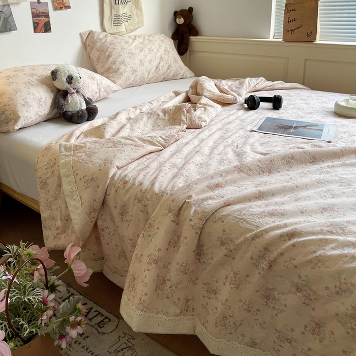 91家纺网 家纺一手货源 找家纺 耀悦家纺 2026新款纯棉a类棉纱夏被60支大豆纤维夏凉被双层纱 夕颜